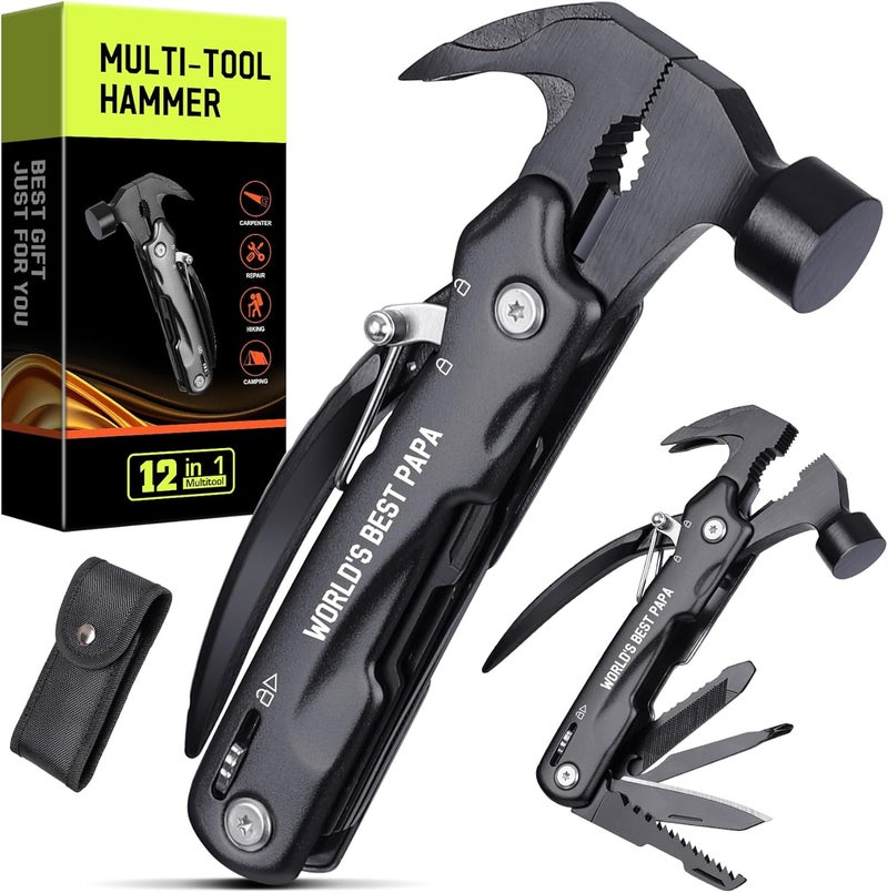 risadas Papa Gifts for Fathers Day - Gifts for Papa, Papa's Gift from Granddaughter - Fathers Day Birthday Gift for Papa's, Grandparents Presents, Multitool Hammer - Image 1